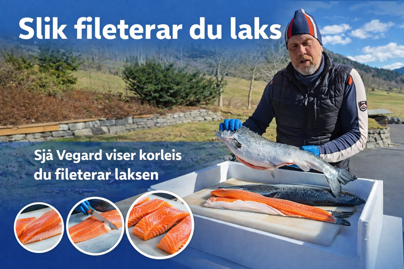 Sjå Vegard viser korleis du fileterar laks